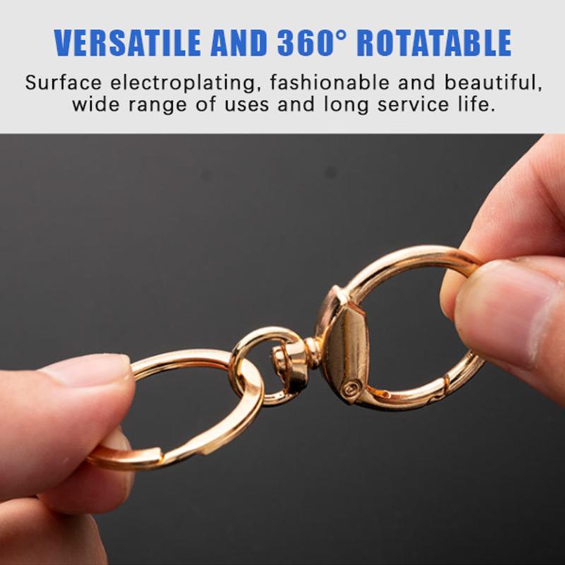 1PCS Double O Pening Swivel Keychain Clips Round Spring Clasp Hooks Snap Rings For Lanyards Crafts Camping Hiking Gift
