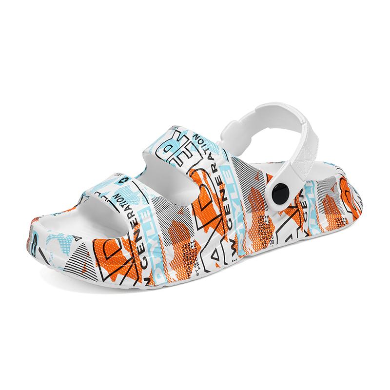 Fashion New Fashion Men Slippers Print Men Slides Male Summer Shoes Thick Sole Comfortable Home Outdoor Stylish Massage Shoes Hot Sale