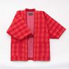 Watanosato Cotton-Filled Kurume Hanten (Women's Handkerchief), Made in Japan, Kurume Weave, Red Plaid (Red)