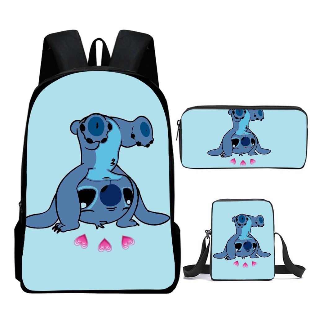 Stitch Backpack Cartoon Set With Lightweight Breathable For Students Elementary