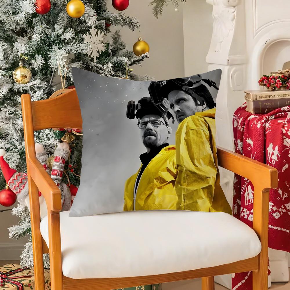 Popular TV Shows Breaking BadB Pillow Case Silky Short Plush with Invisible Zipper Dustproof Sofa Cushion Cover for Home Decor