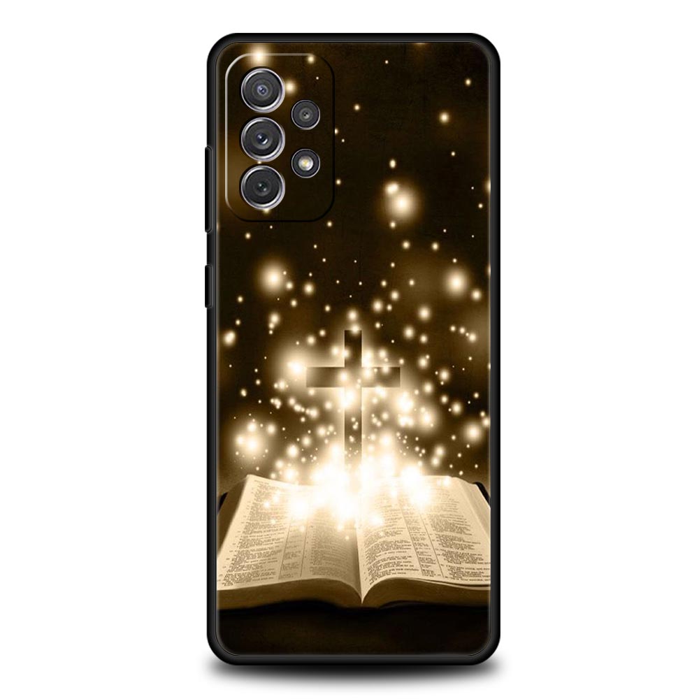 Phone Case for Samsung Galaxy A13 A15 A17 A07 A22 A23 A25 A31 A73 A32 A52 A41 5G Soft TPU Faith Christian Religious Jesus Clear