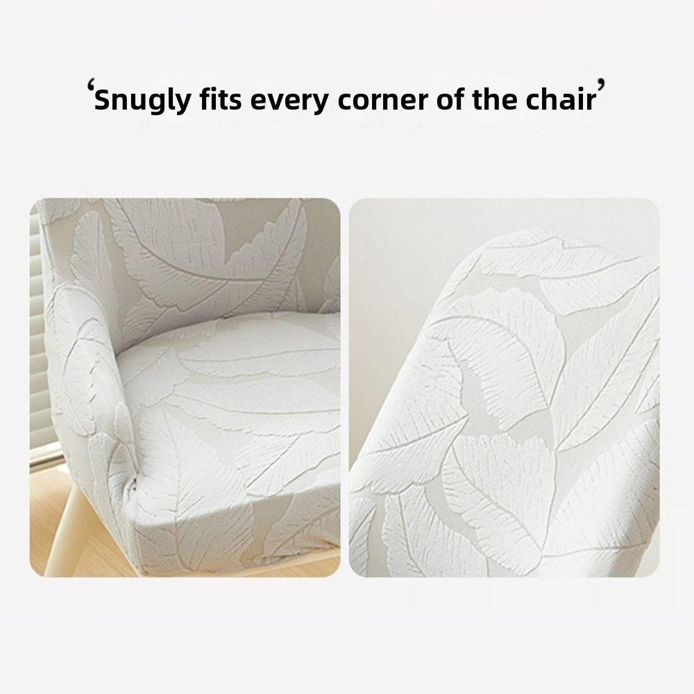 Durable Elastic Stretch Leaf Jacquard Chair Cushion Cover Solid Color Waterproof Curved Chair Cover Chair Protectors Household