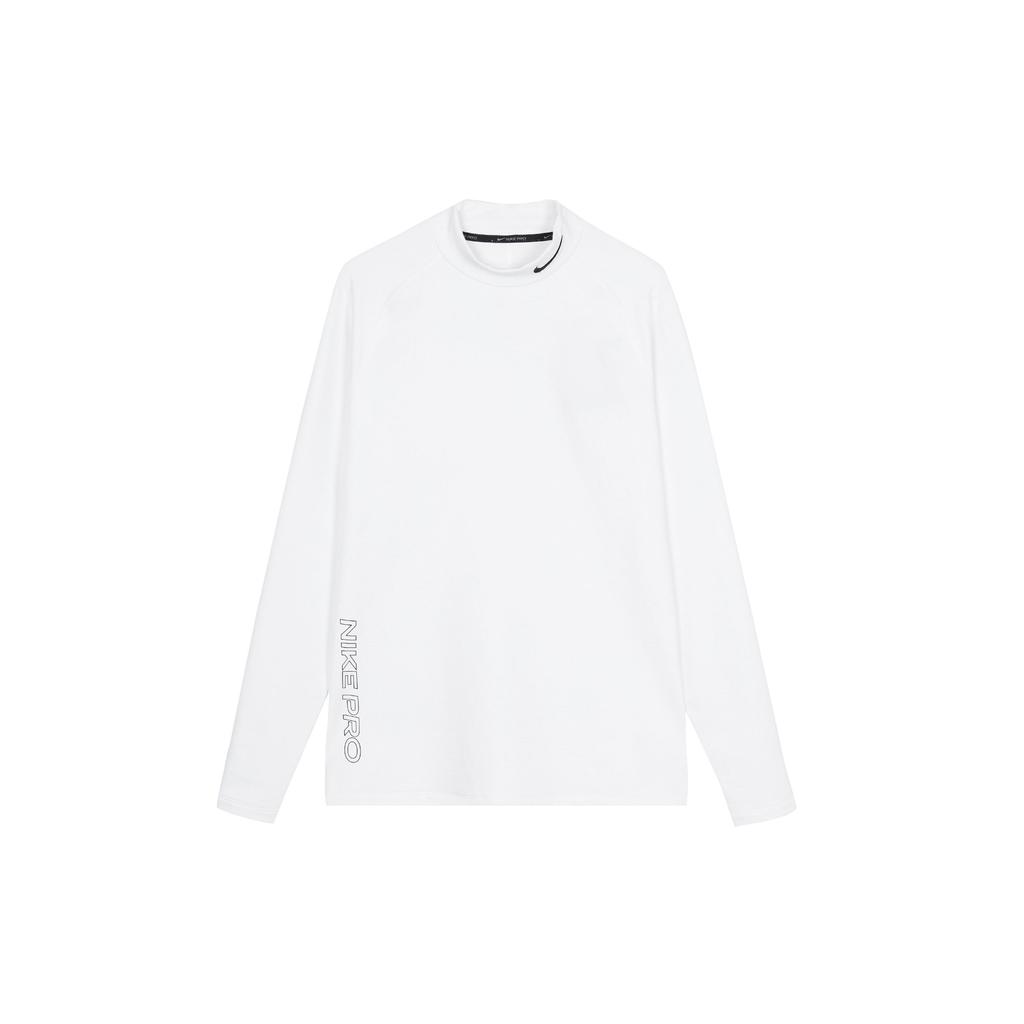 Nike Pro Logo Embroidered Solid Color Long Sleeve Fitness Shirt Men Tops White DQ6608-100