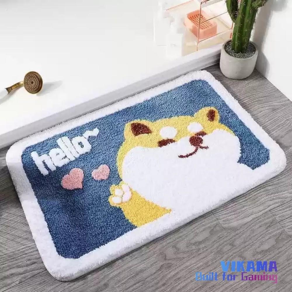 Cartoon Bear Bathroom Anti Slip Rug Pink Plush Absorbent Living Room Bedroom Hallway Non Slip Mat Home Decor