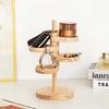 Wooden Multi-Layer Rotatable Storage Rack Entry Door Key Storage Rack Creative Solid Wood Desktop Accessories Storage Box Home