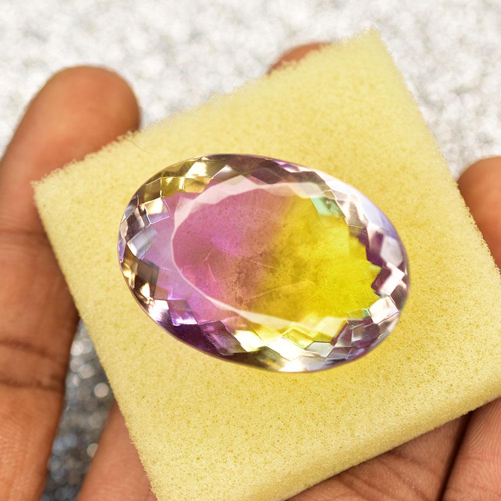 Lab-Created Tourmaline Loose Gemstone 92.35 ct Multicolor Oval Cut for Her October Birthstone Gift