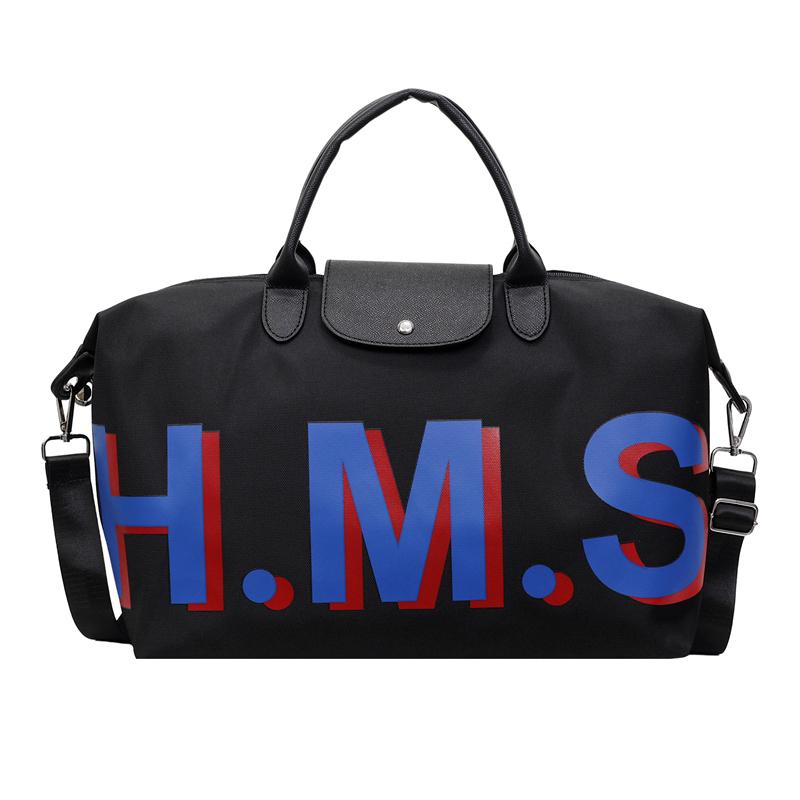 

Large Capacity Letter Print Canvas Tote Bag Travel Bag Student Shoulder Bag чёрный