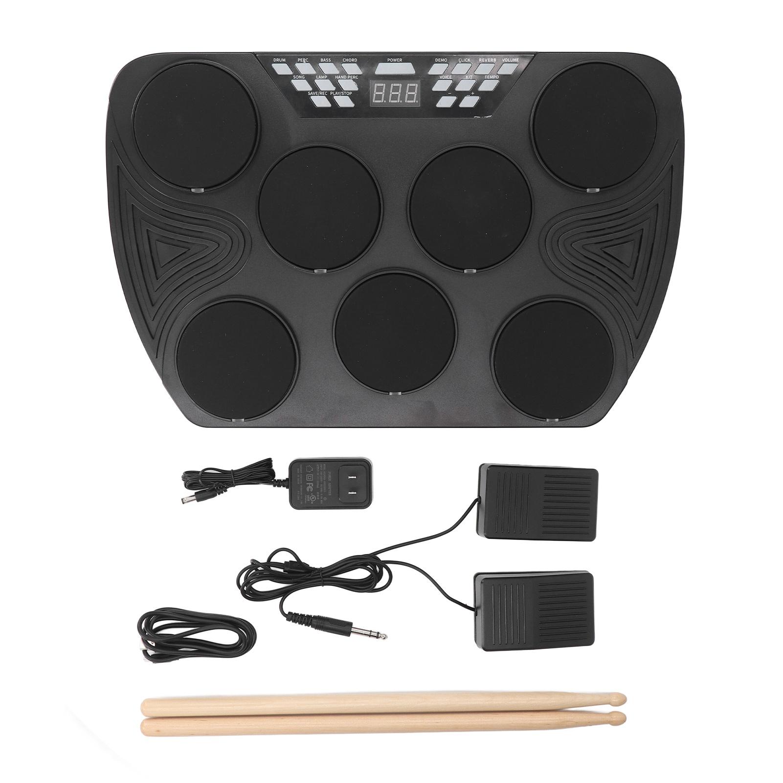 

Портативная электронная ударная установка, профессиональная цифровая ударная установка с 7 пэдами и стереодинамиками для детей