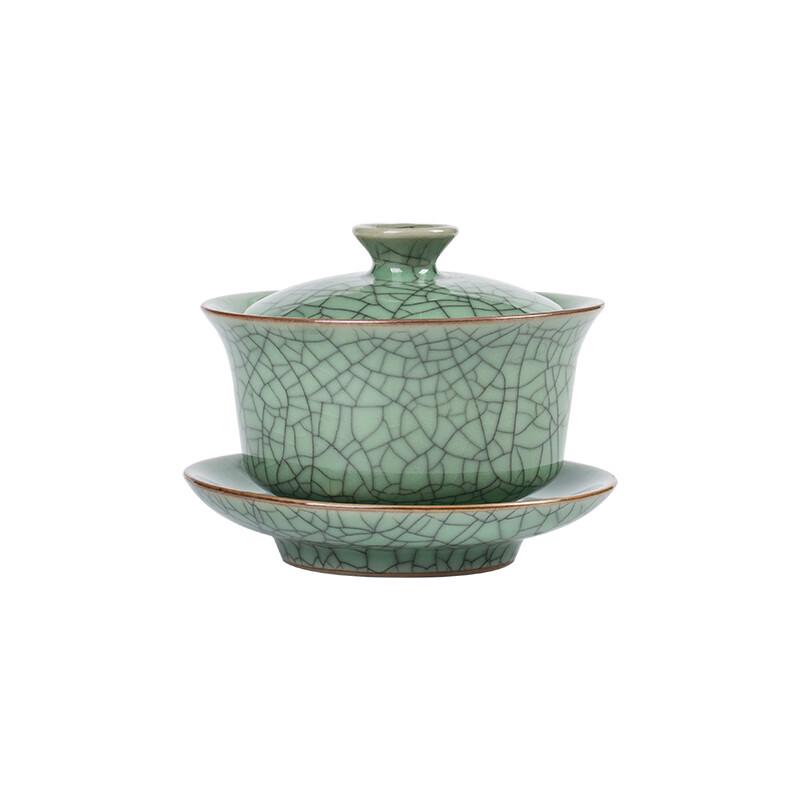 Longquan Celadon Ge Kiln Sancai Gaiwan