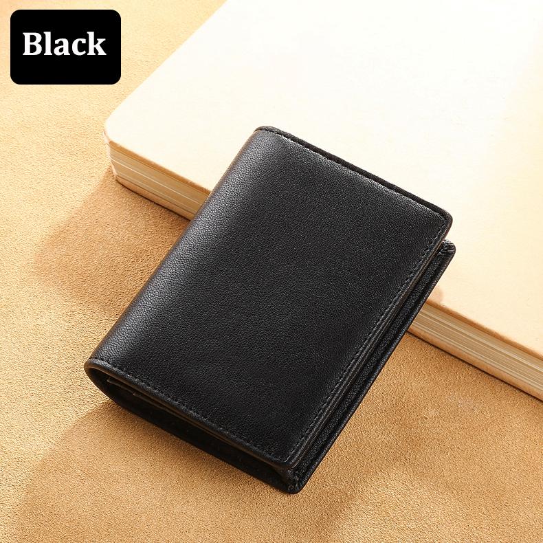 

Винтажный масляный воск, верхний слой из воловьей кожи, держатель для карт, RFID-кошелек с блокировкой, женский и мужской кошелек для кредитных карт, тонкие сумки для удостоверений личности, VIP-карты чёрный