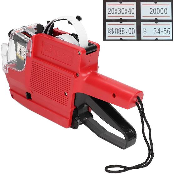 

Walfront MX-6600 Пистолет для ценников Пистолет для ценников для стандартного розничного ценника Набор пистолета-аппликатора с 10 цифрами 2 строками (красный)