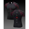 Men's Compression Shirt Quick Dry Black Gym T-Shirt "BLACK" Letter Print Workout Sportswear