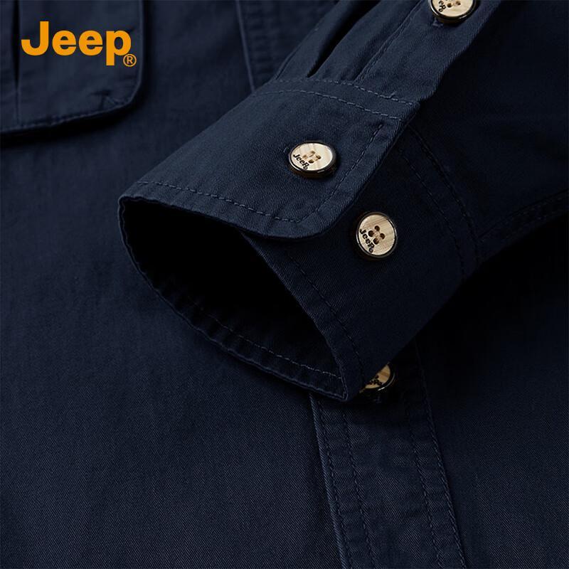 JEEP Men's Pure Cotton Long Sleeve Casual Shirt