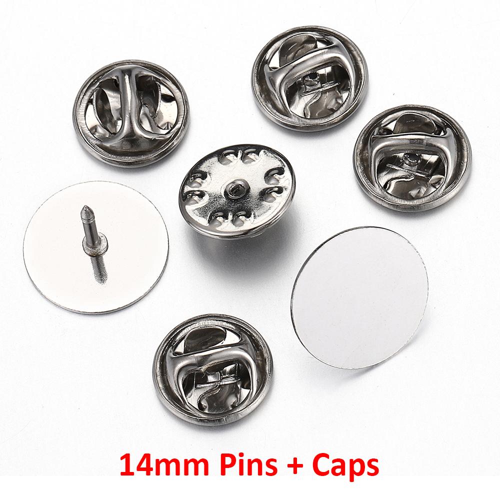10pcs Stainless Steel Brooch Pin Base 10-14mm Cabochon Base Cufflink Settings Butterfly Tie Tack Pins Backs Jewelry Making DIY