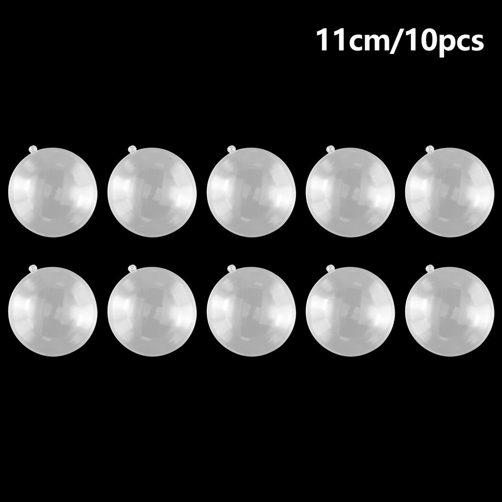 10Pcs 7/9/11 Cm Christmas Balls Plastic Clear Flat Ball Home Decor Wedding Candy Christmas Gifts Box Xmas Tree Decoration