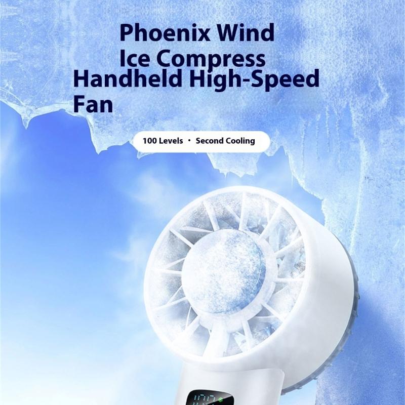 Multifuntional Digital Display Fan Efficient Cooling Fan 5200mAh Quiet Powerful Fan Plastic Texture for Outdoor Travel
