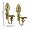 2 Pieces Wall Candle Sconce Vintage-Style with Scrollwork Gold