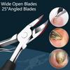 1/5PCS Stainless Steel Toenail Clippers Set with Ergonomic Handle Includes Wide Mouth Angled Scissors Nail File Cuticle Tool