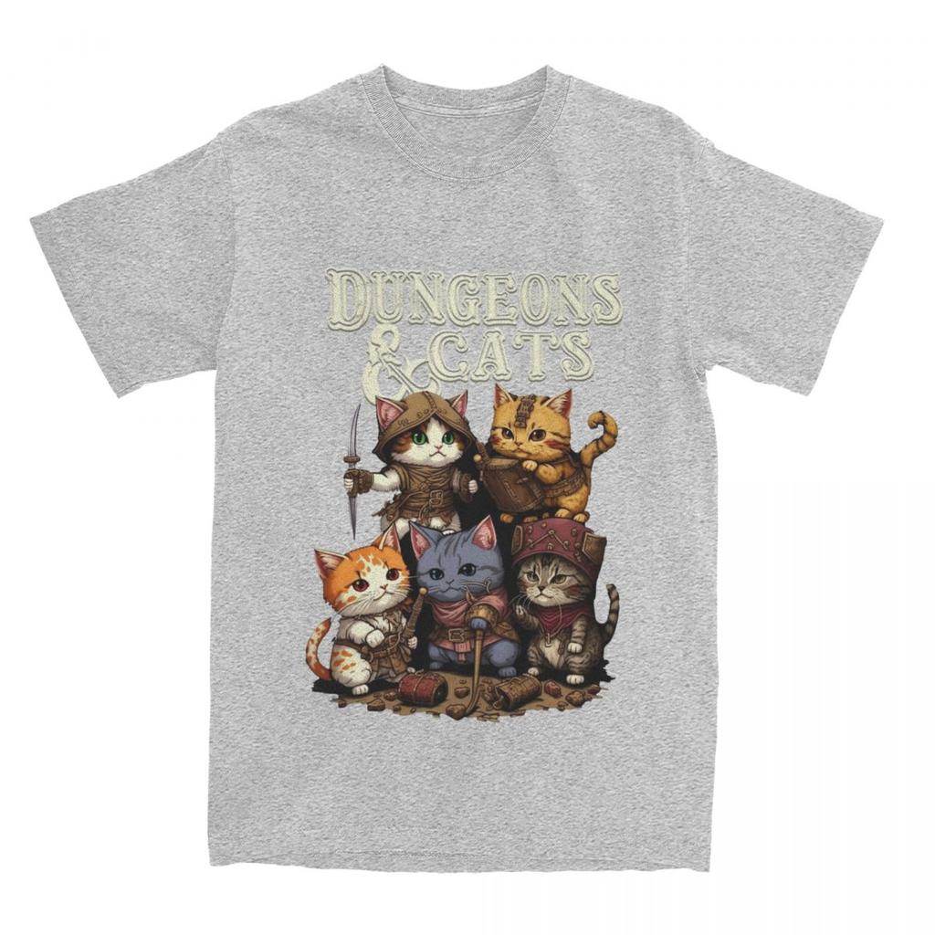 Unisex Womens Dungeon Dragon Cats T Shirt Apparel Kawaii Cat Pure Cotton Tshirt Clothing Funny Tee Shirt All Seasons