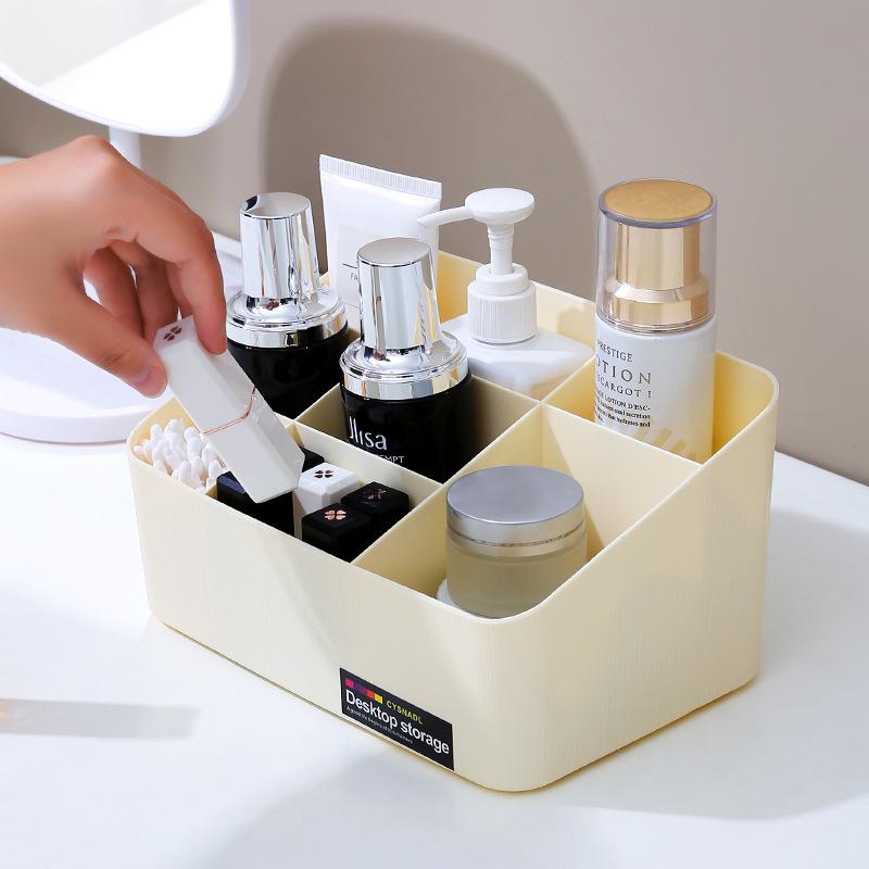 Minimalist Desktop Makeup Storage Box with Drawers for Cosmetics and Remote Control