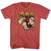 Popeye Gold Banner Red Heather Adult T-Shirt
