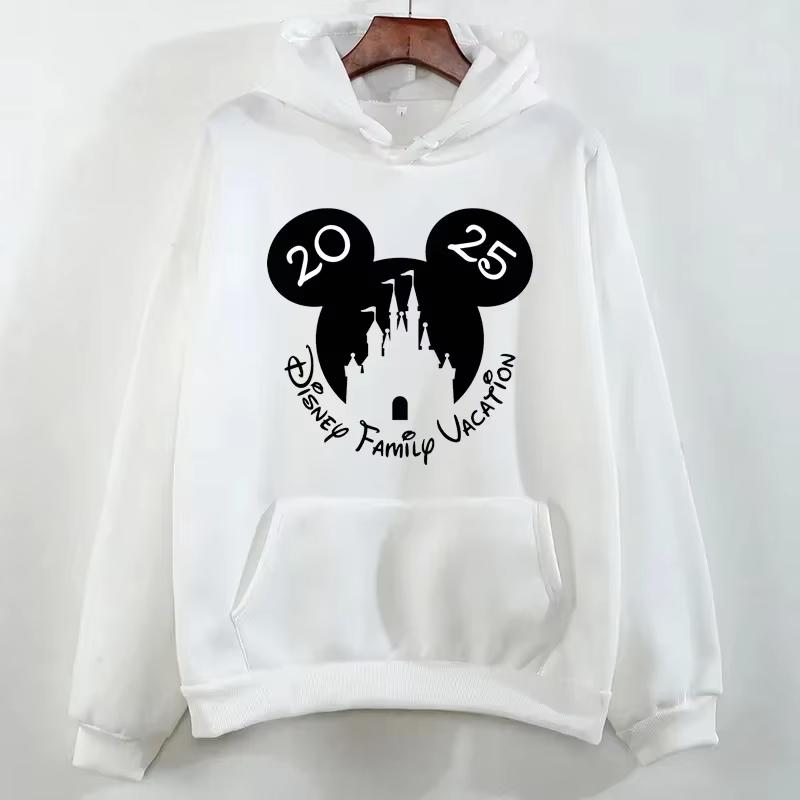 2025 Disney Family Vacation Printed Hoodie Fashion Trend Disneyland Travel Hoodie Fall Pullover Men's Casual Sweatshirt