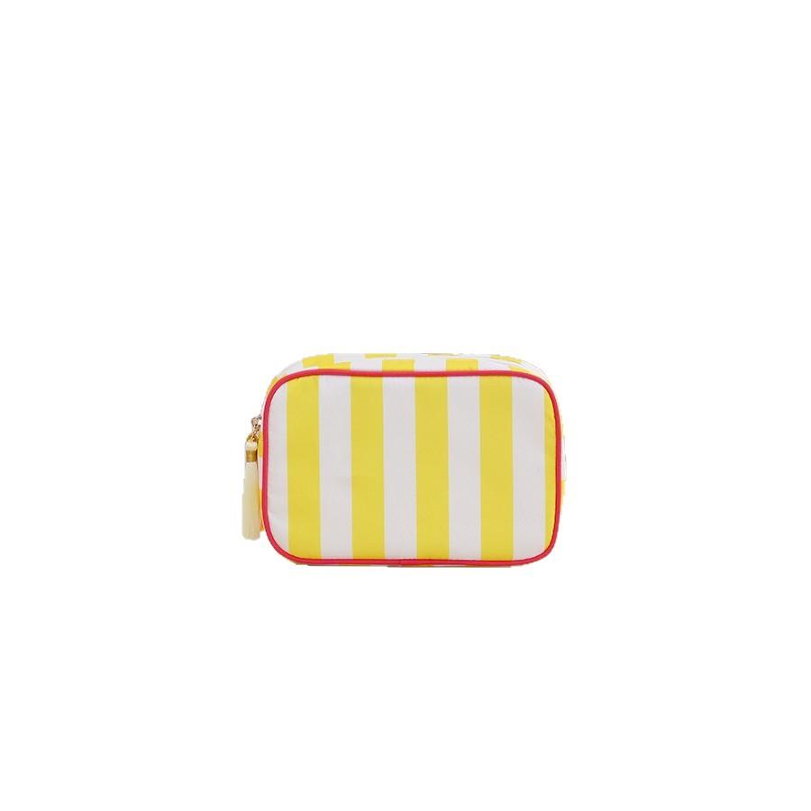 New Stripes Makeup Bag Simple & Fresh Cosmetic Pouch for Travel Portable Toiletry Organizer Polyester Lipstick Storage Case