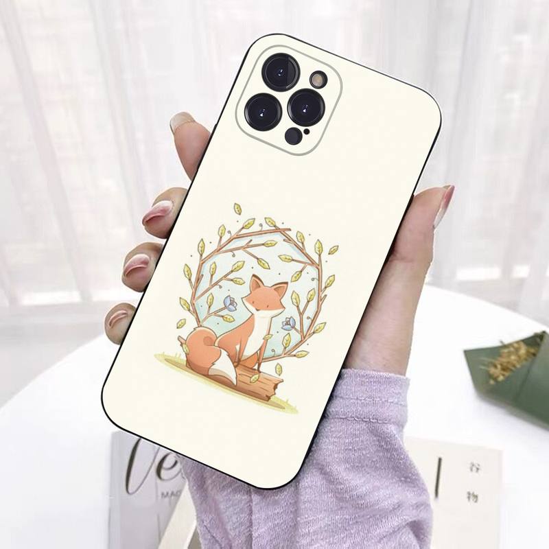 Cute Cartoon Animal Fox Phone Case Silicone Soft For Iphone 14 13 12 11 Pro Mini XS MAX 8 7 6 Plus X 2020 XR Shell