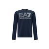 FW23 EA7 Series Logo Print Crew Neck Long Sleeve T-Shirt Men Tops Blue 6RPT04-PJFFZ-1554