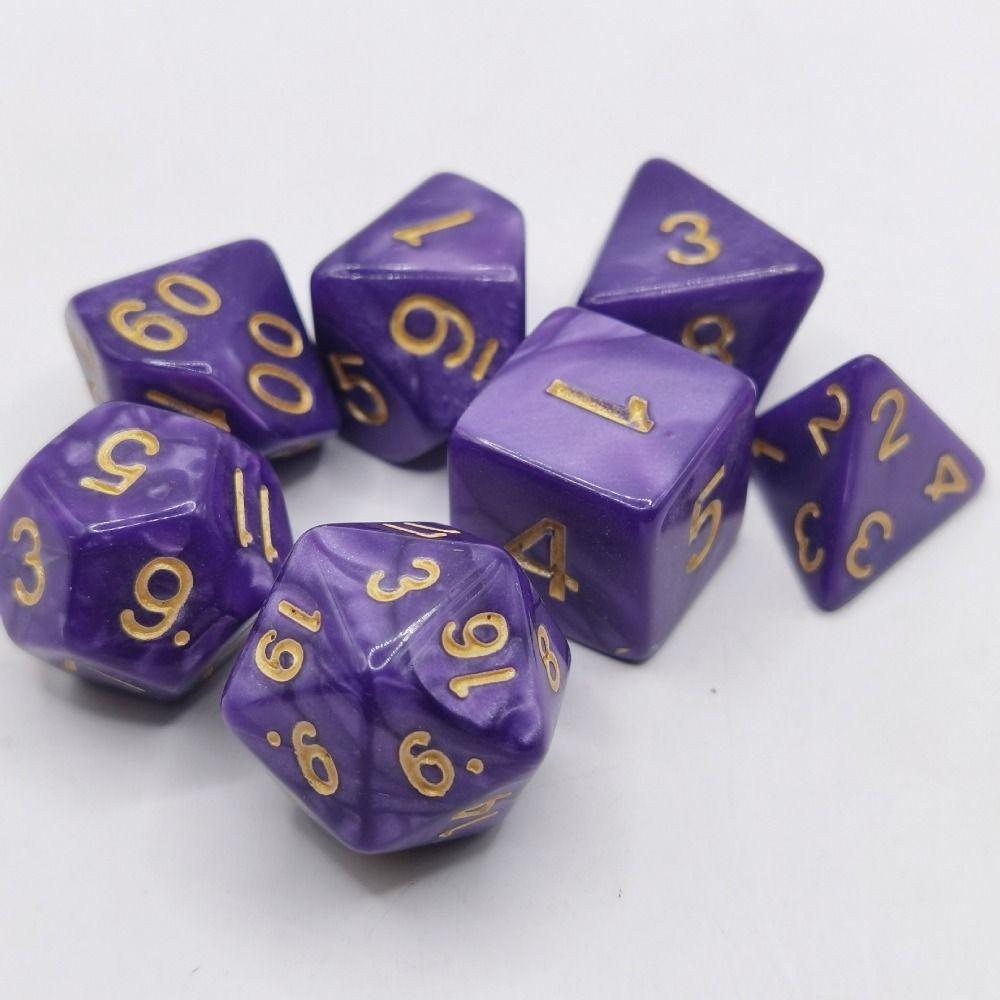 7Pcs/set 7-Die DND Dice Multifacetado Jogo de Mesa D4 D6 D8 D10 D12 D20 Jogo de Dados Jogo de Festa Acrílico Poliédrico Dados TRPG DND