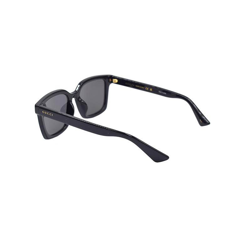 GUCCI Minimalist Logo Textured Plate Square Sunglasses Men's