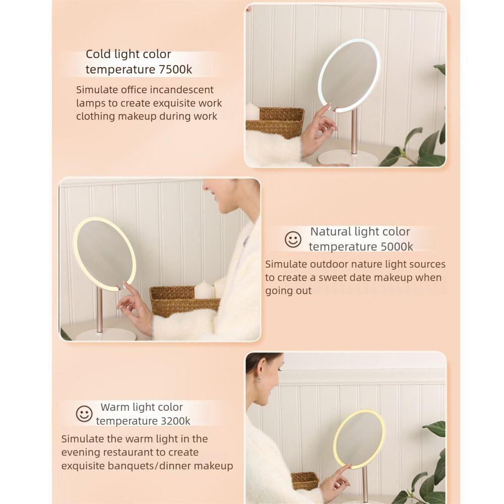 Adjustable LED Makeup Mirror Rotation Portable Cosmetic Mirrors Vanity Mirror with Lights Toilet