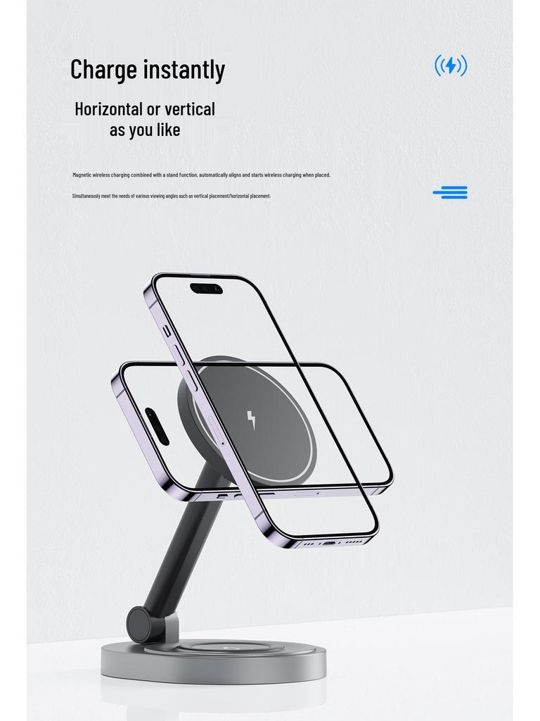 MagSafe Magnetic Wireless Charger & Stand for Phone, Earphones, and Watch