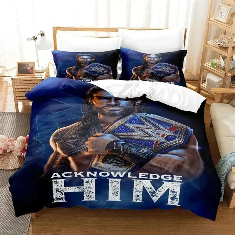 Parure de lit Wrestler Roman Reigns, housse de couette, housse de couette, taie d'oreiller, taille King, Queen, Twin, garçons, filles, adultes