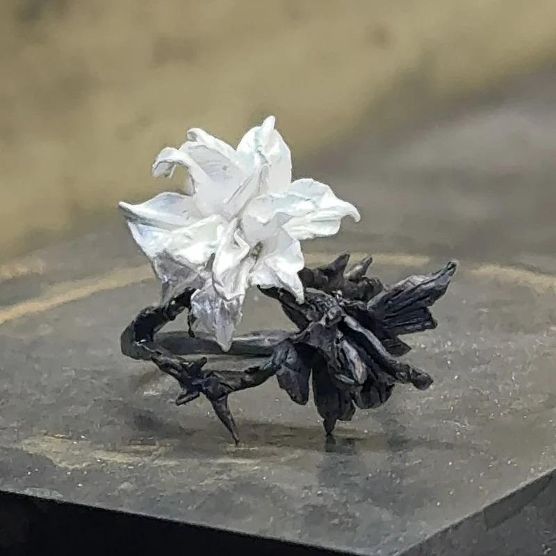 Vintage Angel Wings Ring for Women Men Girls Punk Gothic Adjustable Open Ring Handmade Designer Retro Jewelry Accessories Gift