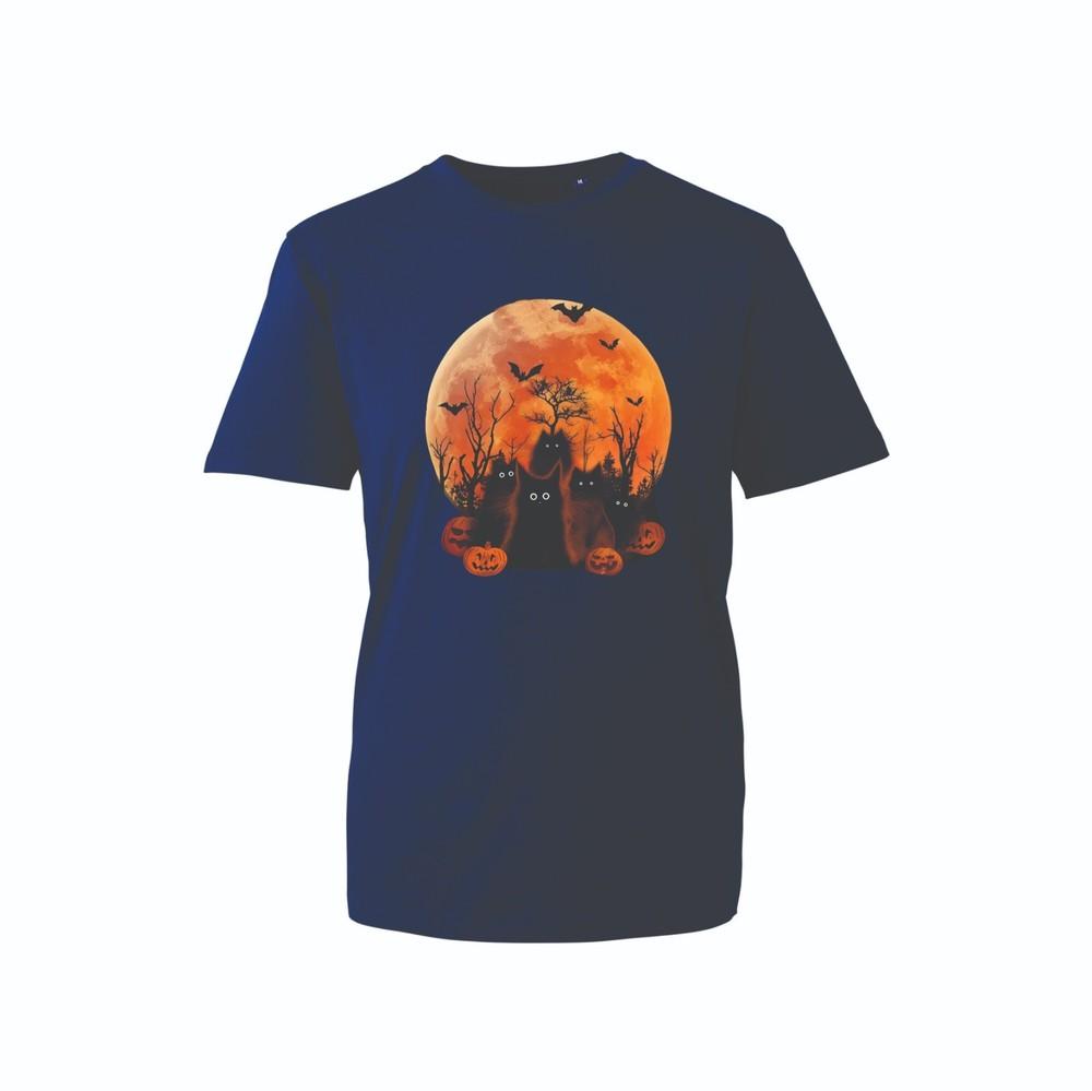 Halloween Cats TShirt Spooky Moon Pumpkin Bat Graphic Tee Top Unisex Unisex Unisex S