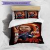 3pcs Duvet Cover Set (1*Duvet Cover + 2*Pillowcase, Without Core), Bride of Chucky Print Bedding Set, Bedroom Decor, All‑Season, Birthday Gift