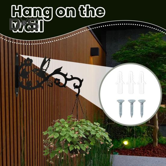 Colgadores de plantas de pared resistentes, ganchos metálicos para exteriores, soportes para linternas, macetas y comederos para pájaros.