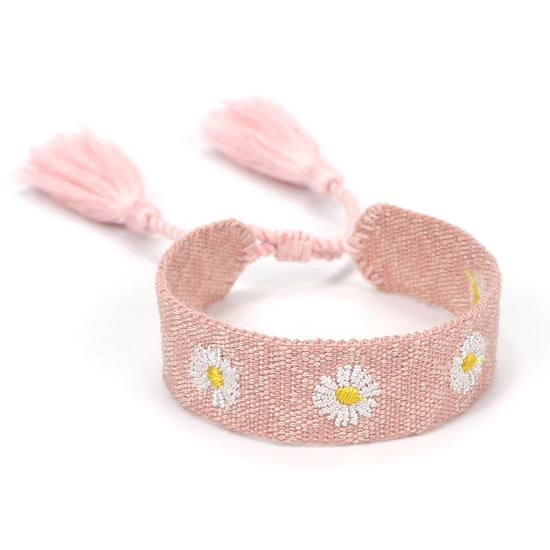 European & American Cross-border Embroidery Bracelet | Handmade Tassel & Letter Logo