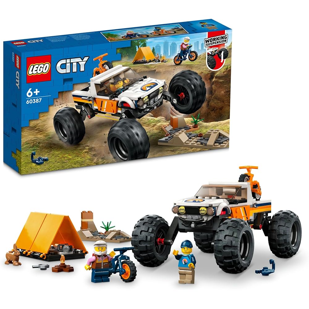 LEGO City 4WD Off-Road Adventure Toy Building Blocks for Kids Ages 6-9 Vehicle Set 60387