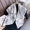 New 30 Colors Twill Silk Scarf Women 90cm Square Hijab Shawls And Wraps Female Foulard Headkerchief Elegant Floral Lady Bandana