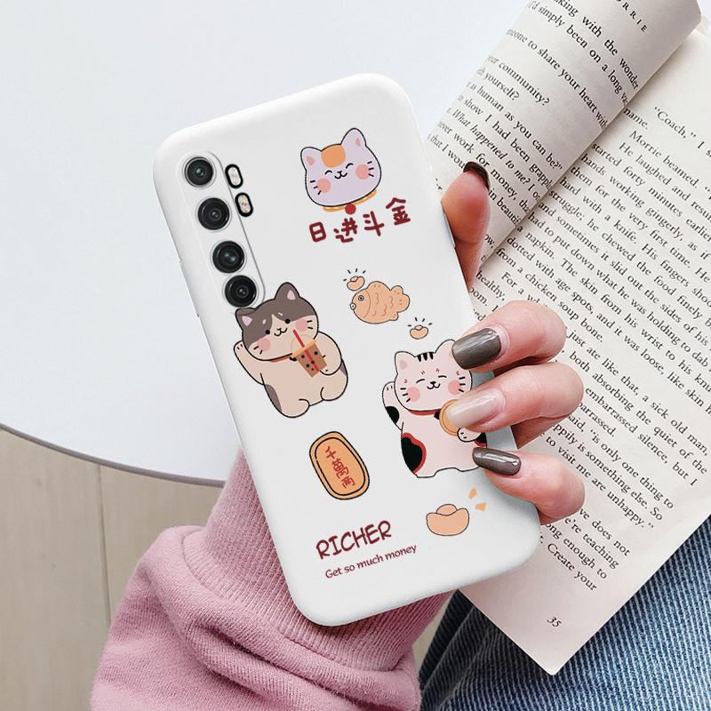 For Xiaomi Mi Note 10 Lite Case Cover Cute Cartoons Painted Soft Silicone Phone Case For Xiaomi Mi Note 10 Lite Fundas Flowers
