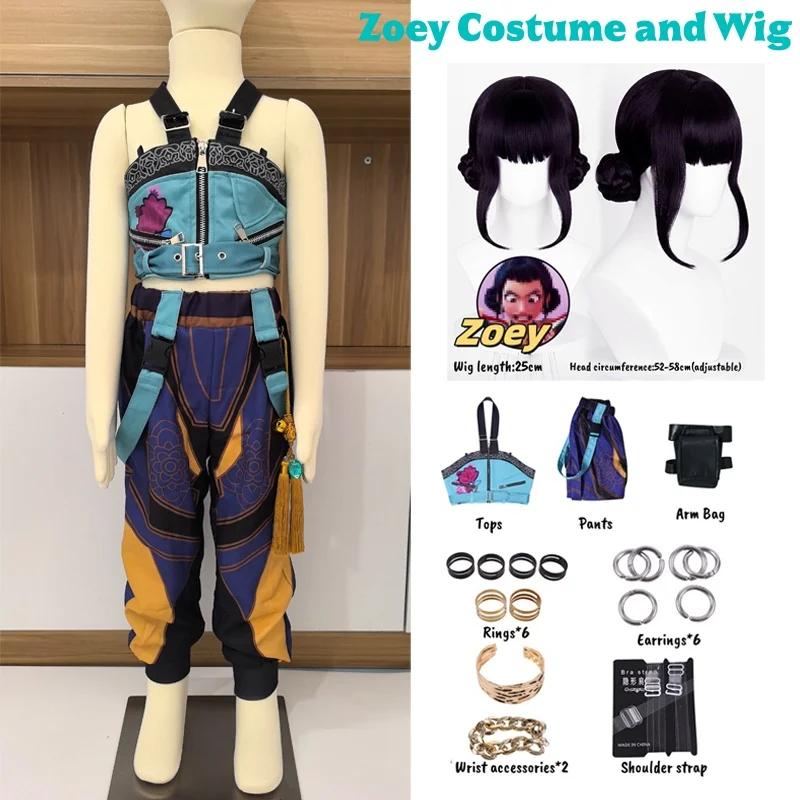 Kids Kpop Demon Rumi Zoey Mira Cosplay Huntrix Hunters Costume For Girls Clothes Group Idol Roleplay Halloween Carnival Suit