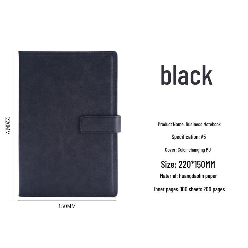 A5 Leather Hardcover Notebook: Simple Design for College Students, Customizable Logo