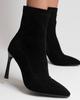 Aiformaria 86709 Stiletto Ankle Boots 36 Black Suede Velour