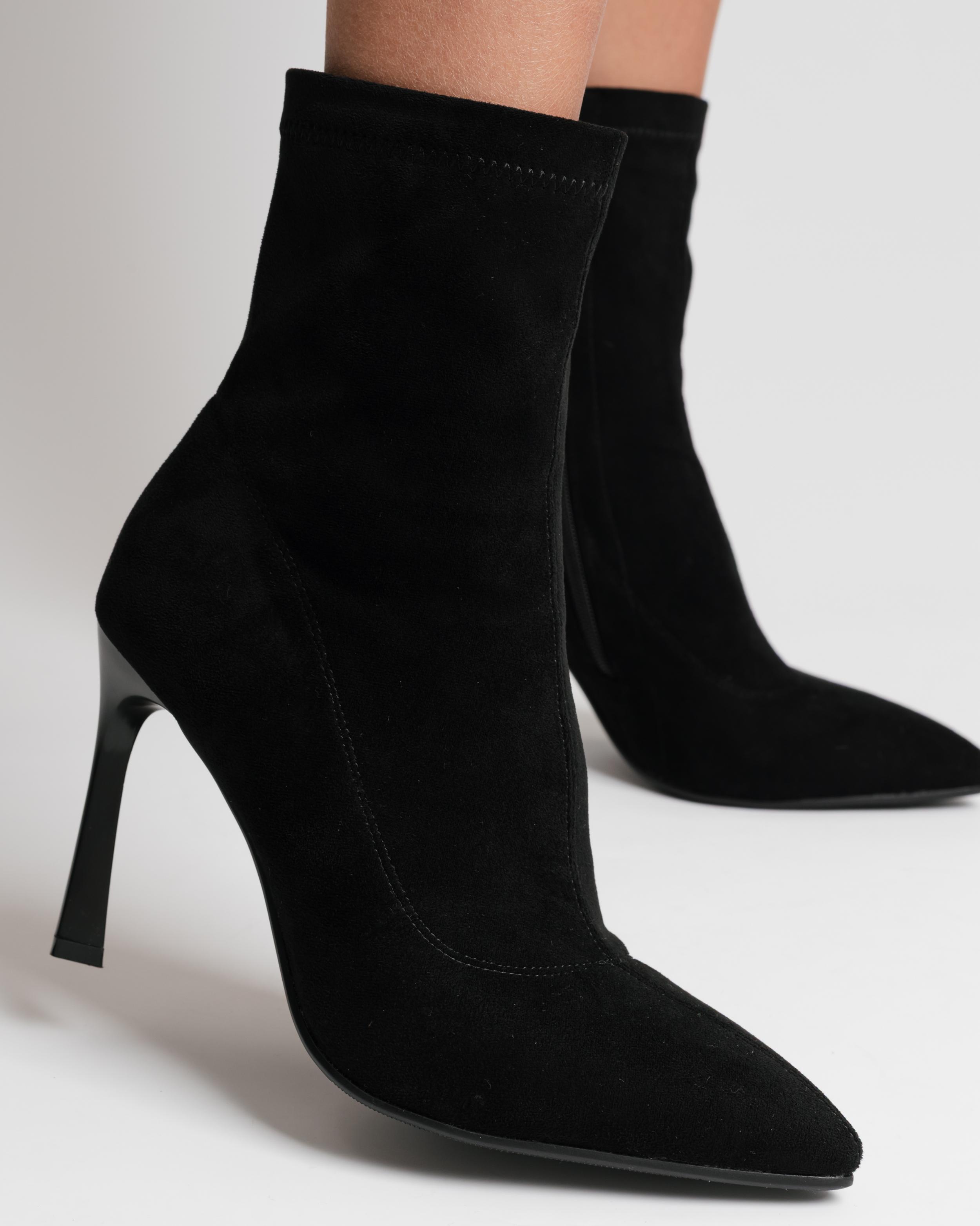 

Aiformaria 86709 stiletto ankle boots 36 black suede velour 40 чорний