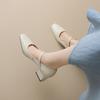 Fashion 2025 Autumn New French Shallow Single Shoes Women Wear Kitten Heel One Strap Block Heel Mary Jane Small  Shoes