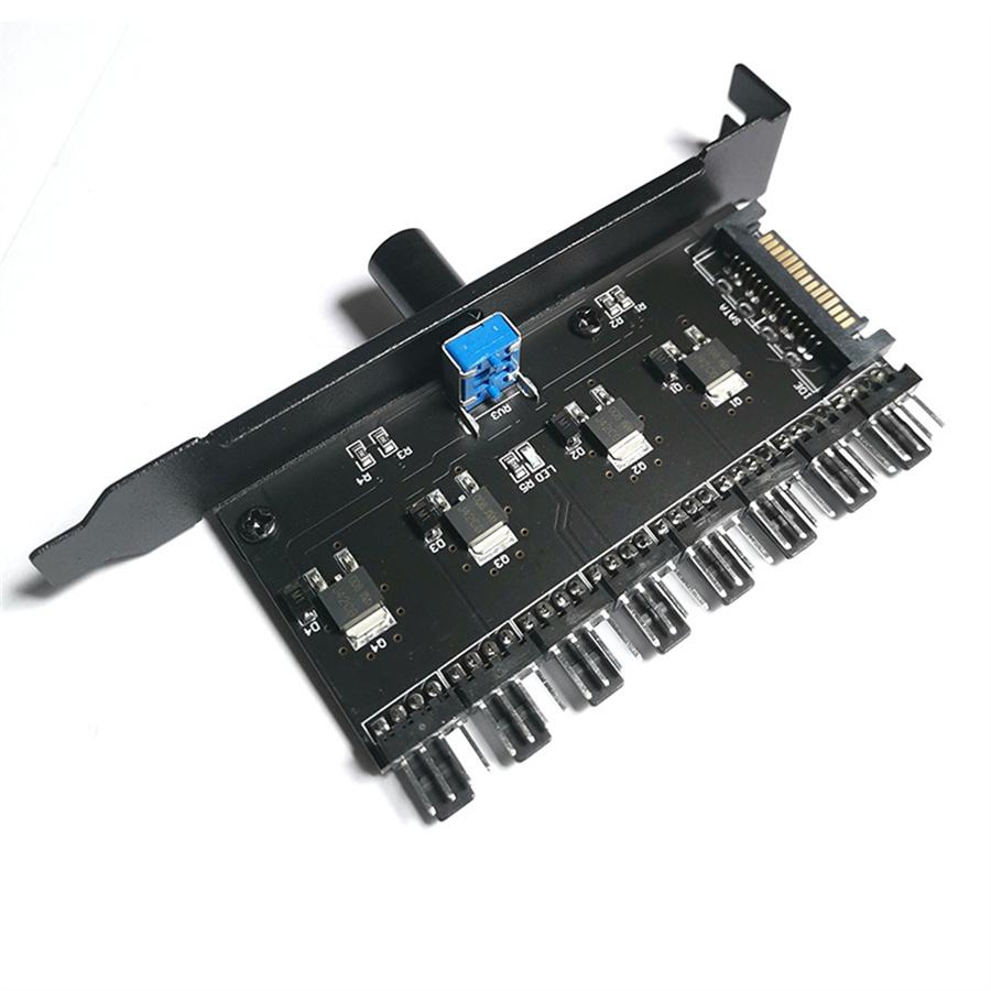 8 Channel Cooling Fan Control Hub Speed Regulator Controller For CPU PC Computer Case HDD VGA PWM PCI Bracket Power SATA