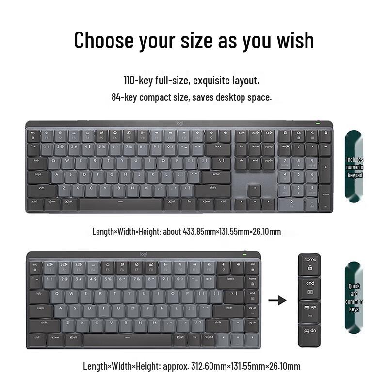 Logitech MX Mini Wireless Bluetooth Mechanical Keyboard